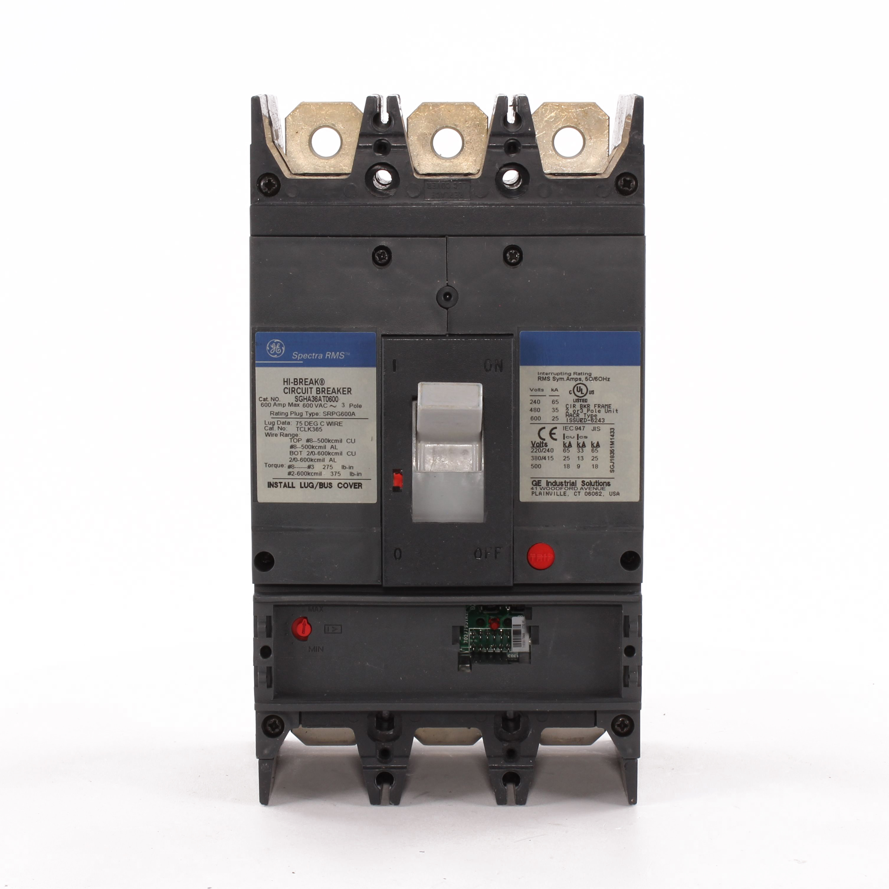 SGHA36AT0600 Spectra RMS™ Electronic Trip Molded Case Circuit