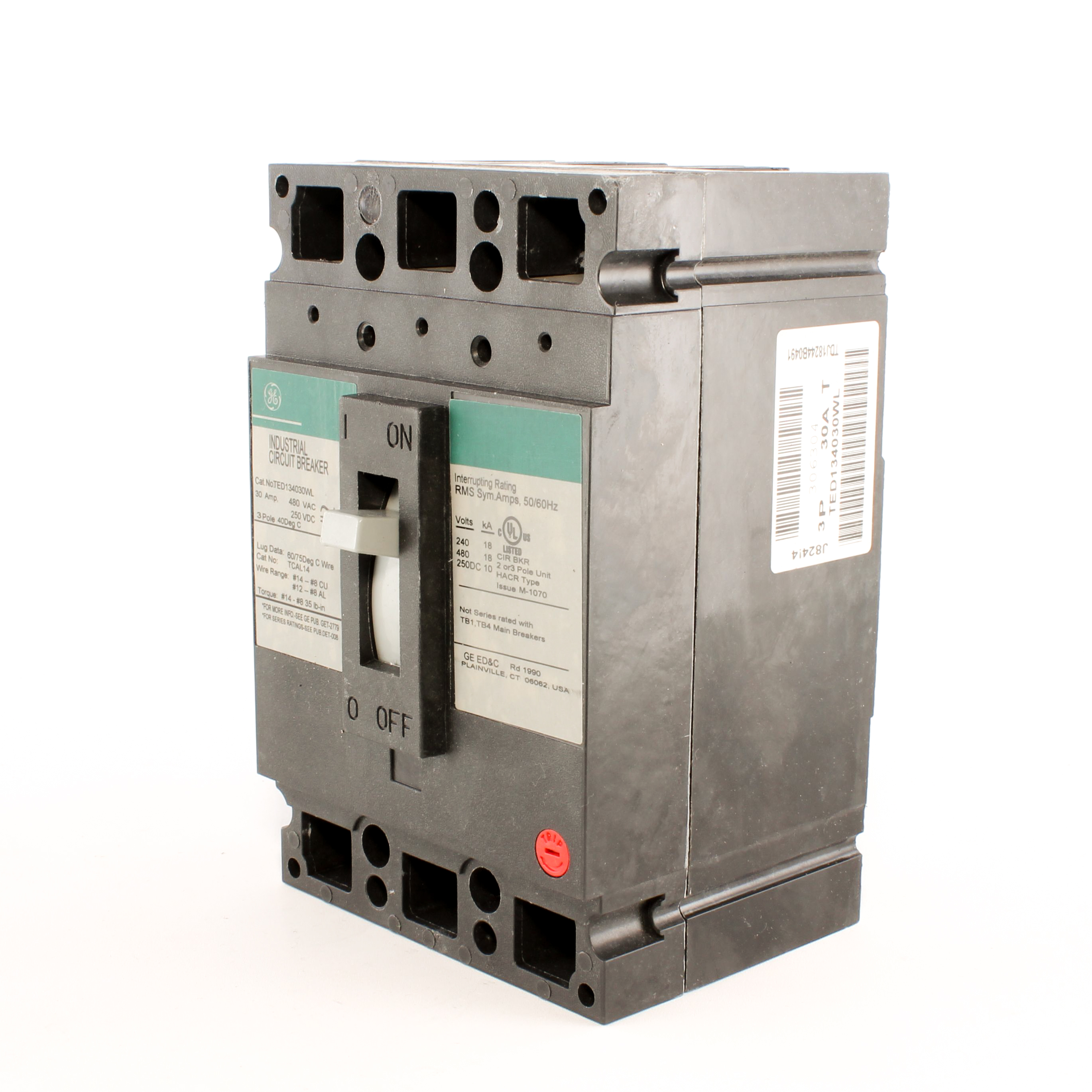 General Electric 3 Pole Circuit Breaker TED134030 