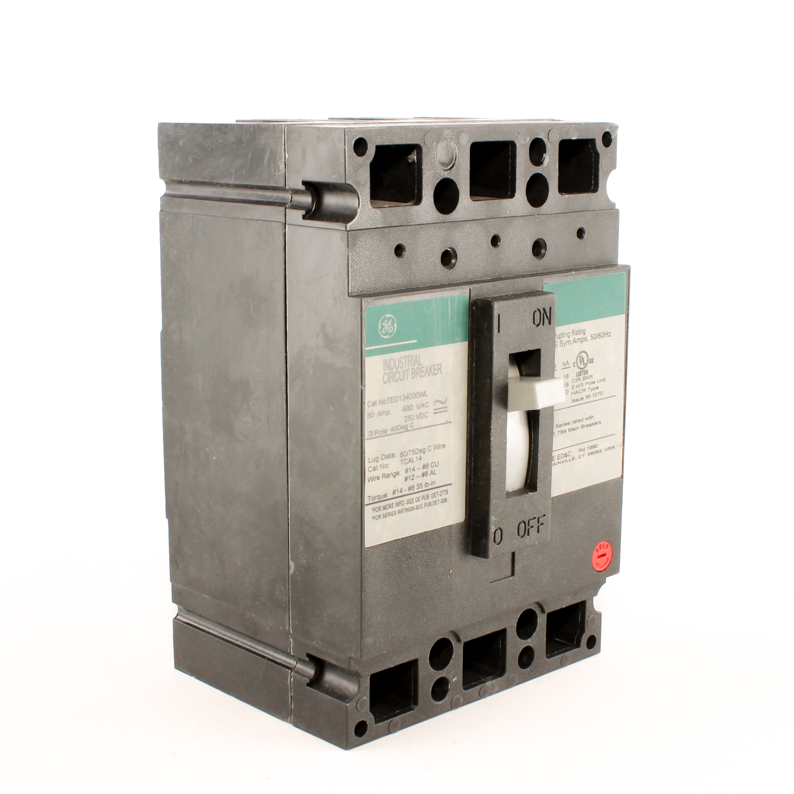 Details about   TED134015WL GE Molded Case Circuit Breaker 15 Amp 3 Pole 480V NEW! 