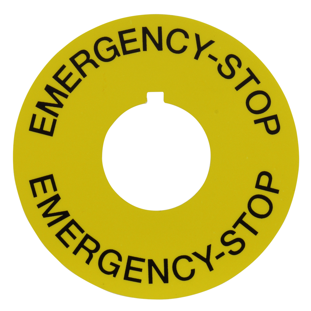 Product image for GE 080XTGR02 E/STOP DISK YELLOW BLA