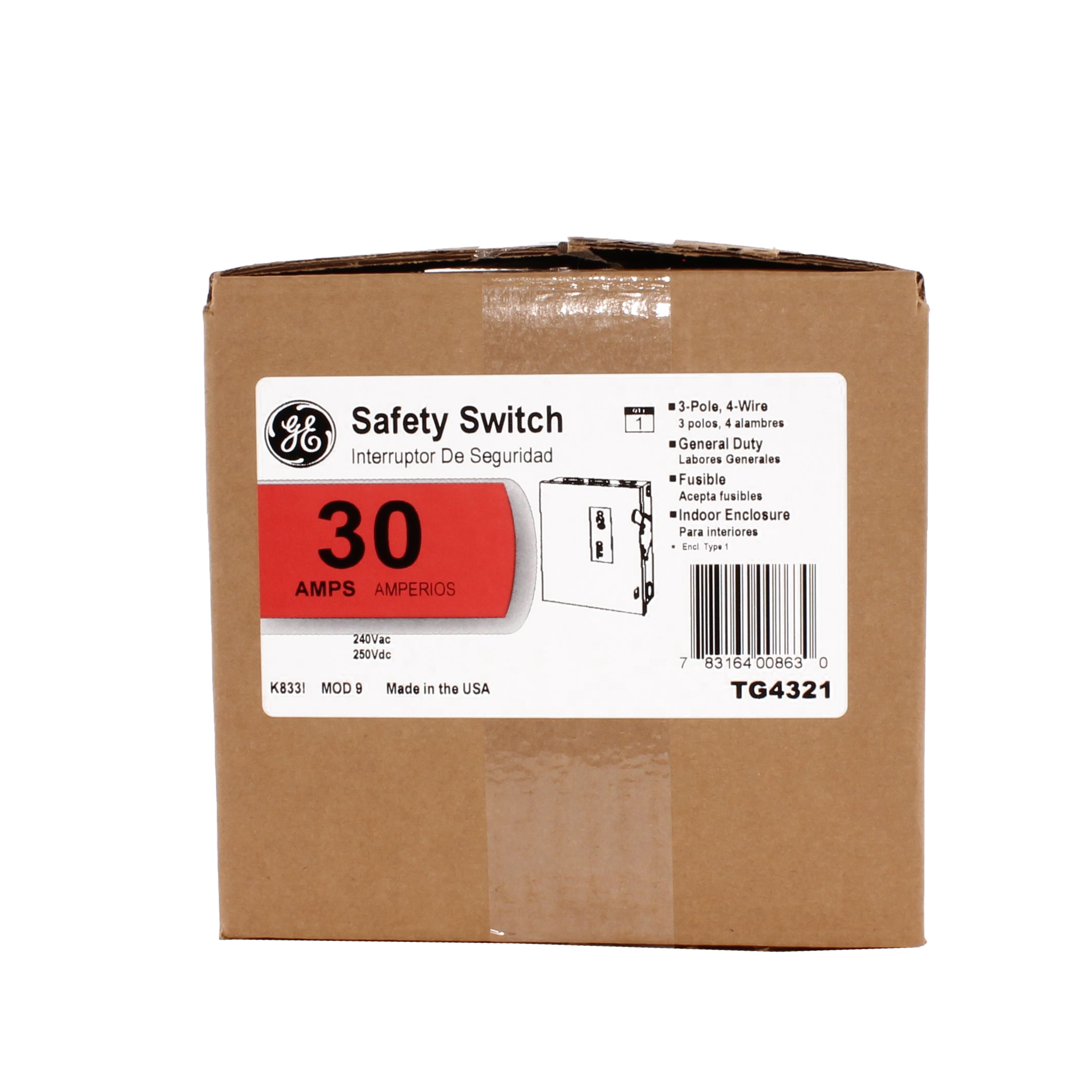 GEE TG4321 30A 240V 3PH FUSIBLE TYPE 1 GENERAL DUTY SWITCH