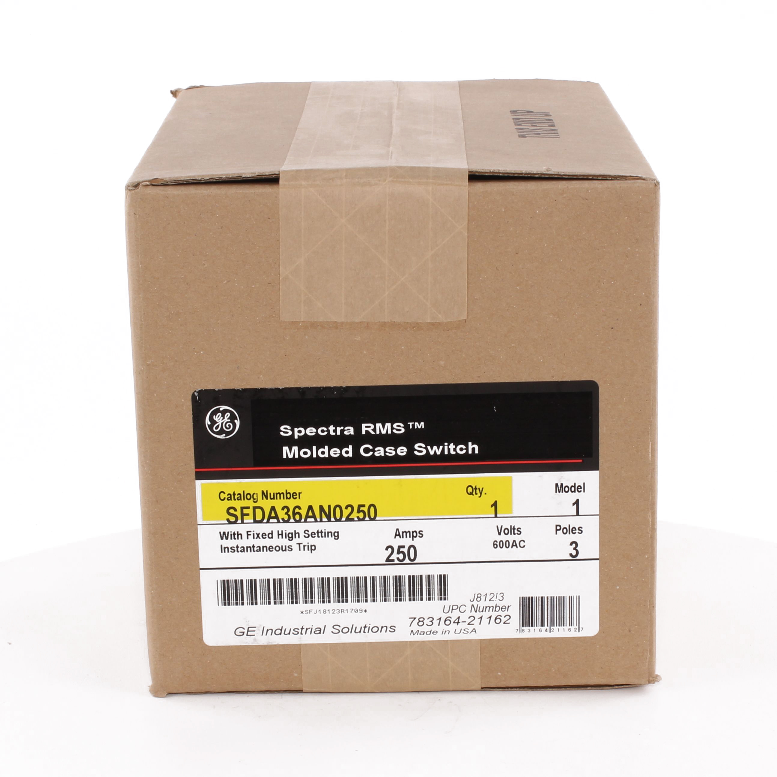 Product image for GE SFDA36AN0250 SF 3P 600V 250A MCS