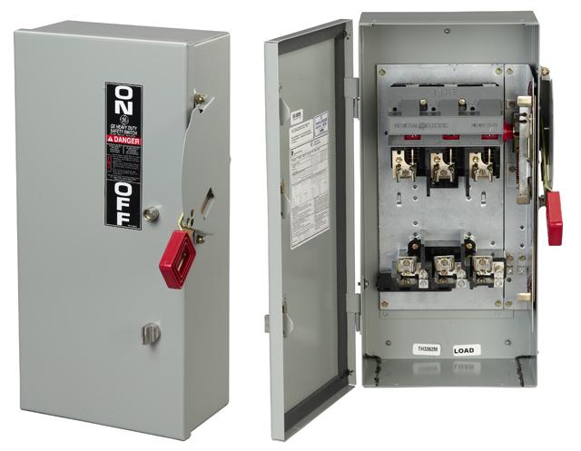 Product image for GE THN3363M 100A 600V 3-Wire 3-Pole Heavy Duty Non-Fusible Safety Switch, Mill Duty NEMA 12